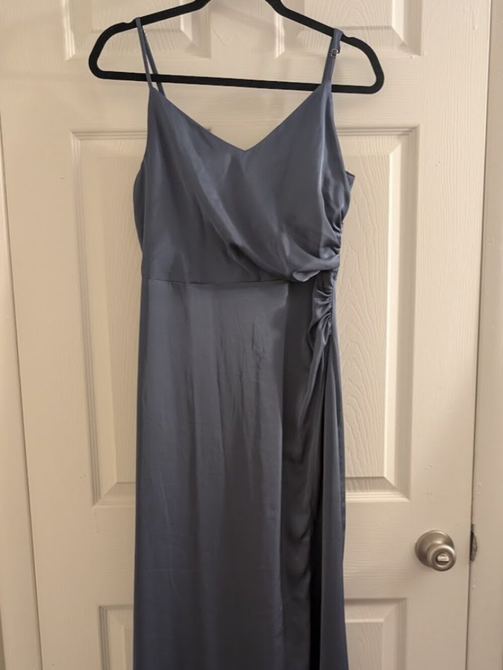 Birdy Grey Catherine Dress in Matte Satin French Blue
